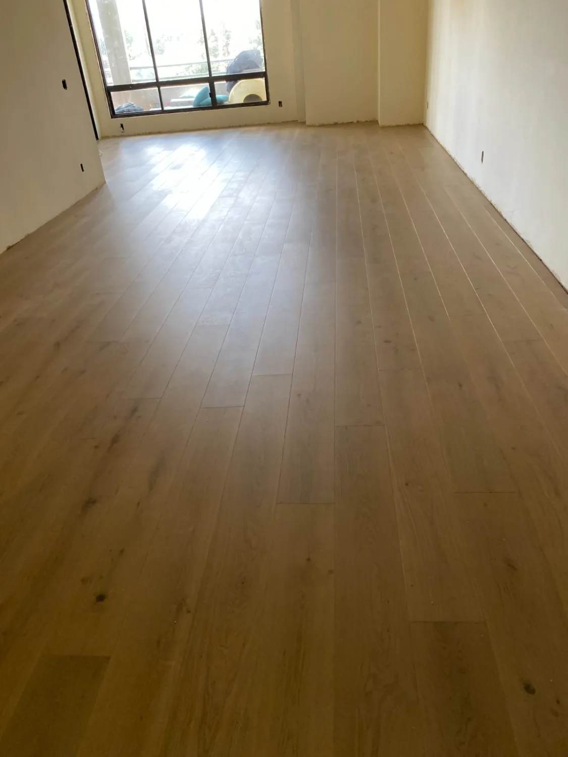 Light oak hardwood flooring in a sunlit room