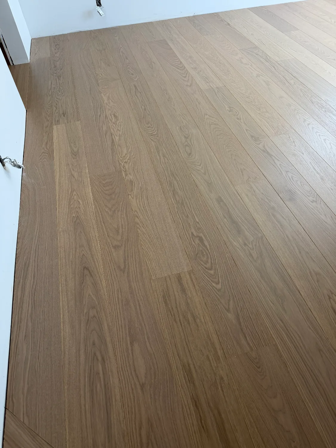 Riva Spain Smoke engineered hardwood flooring in a wide open room