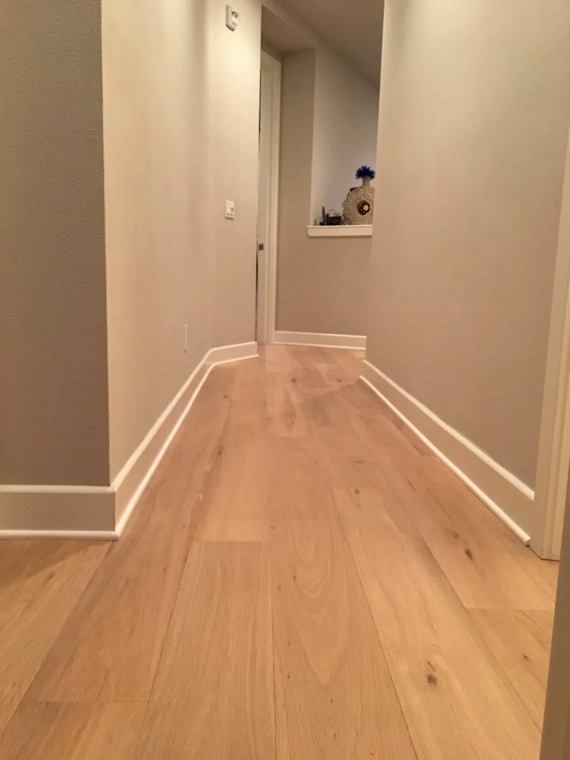 White oak hardwood flooring in a corridor