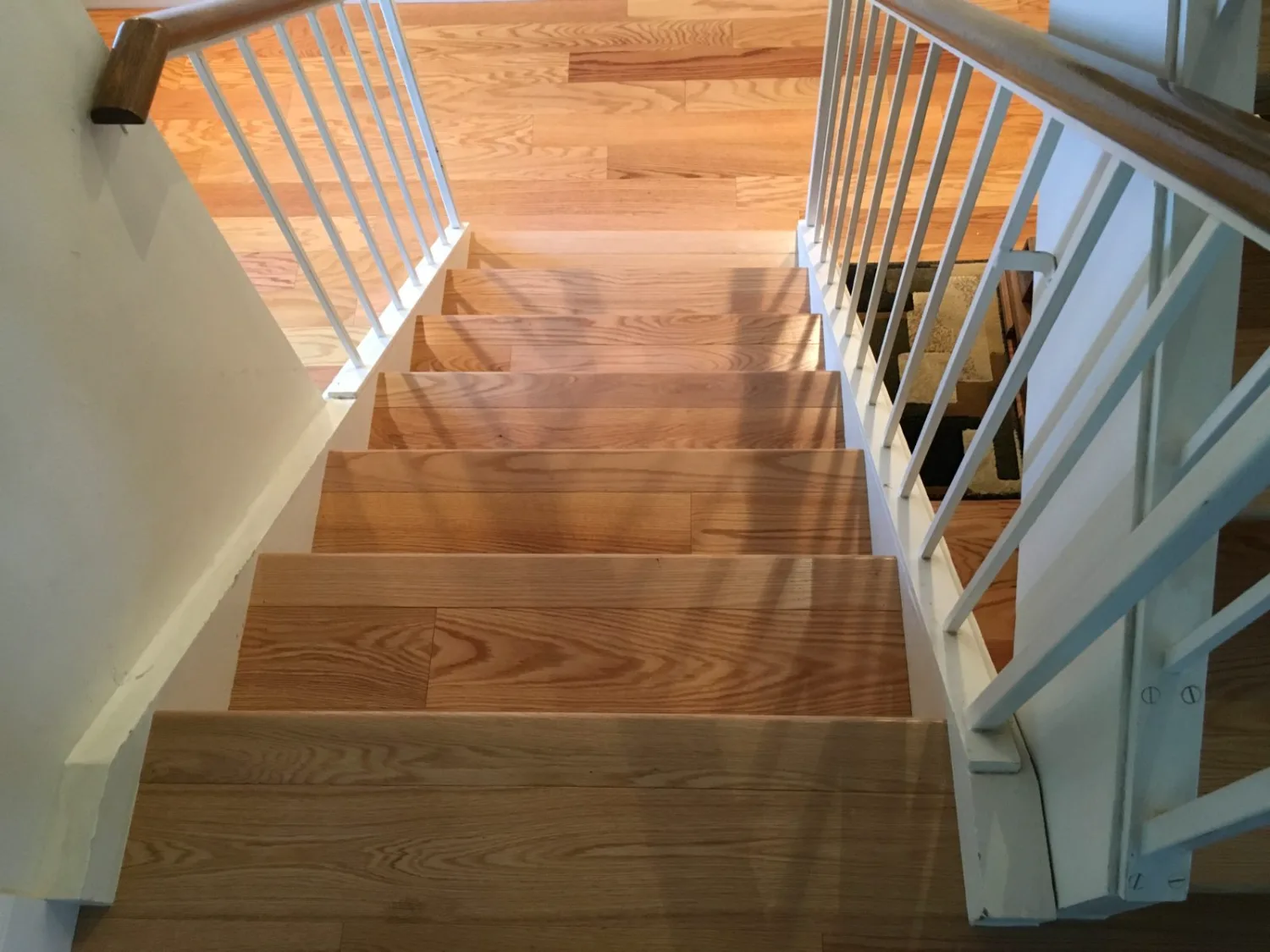 Red oak hardwood stair treads and risers