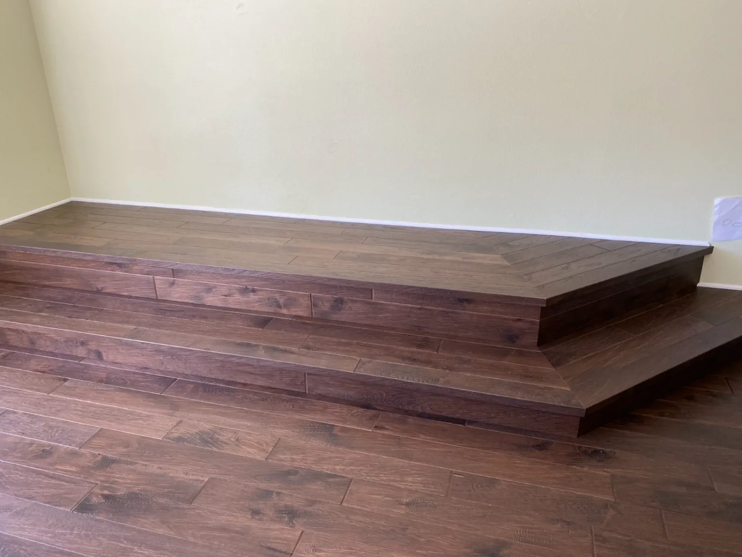 Walnut hardwood step and landing