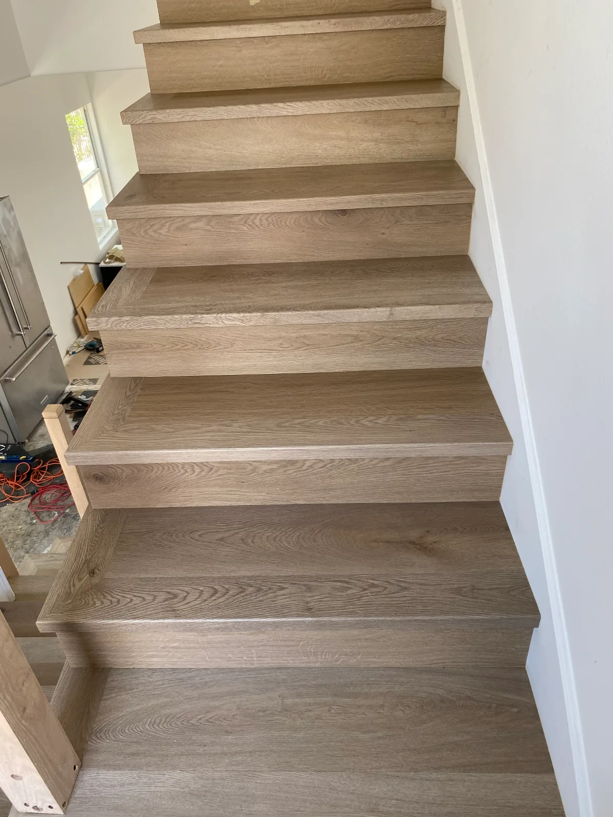 Gaia Athena SPC vinyl plank stairs running up to a landing