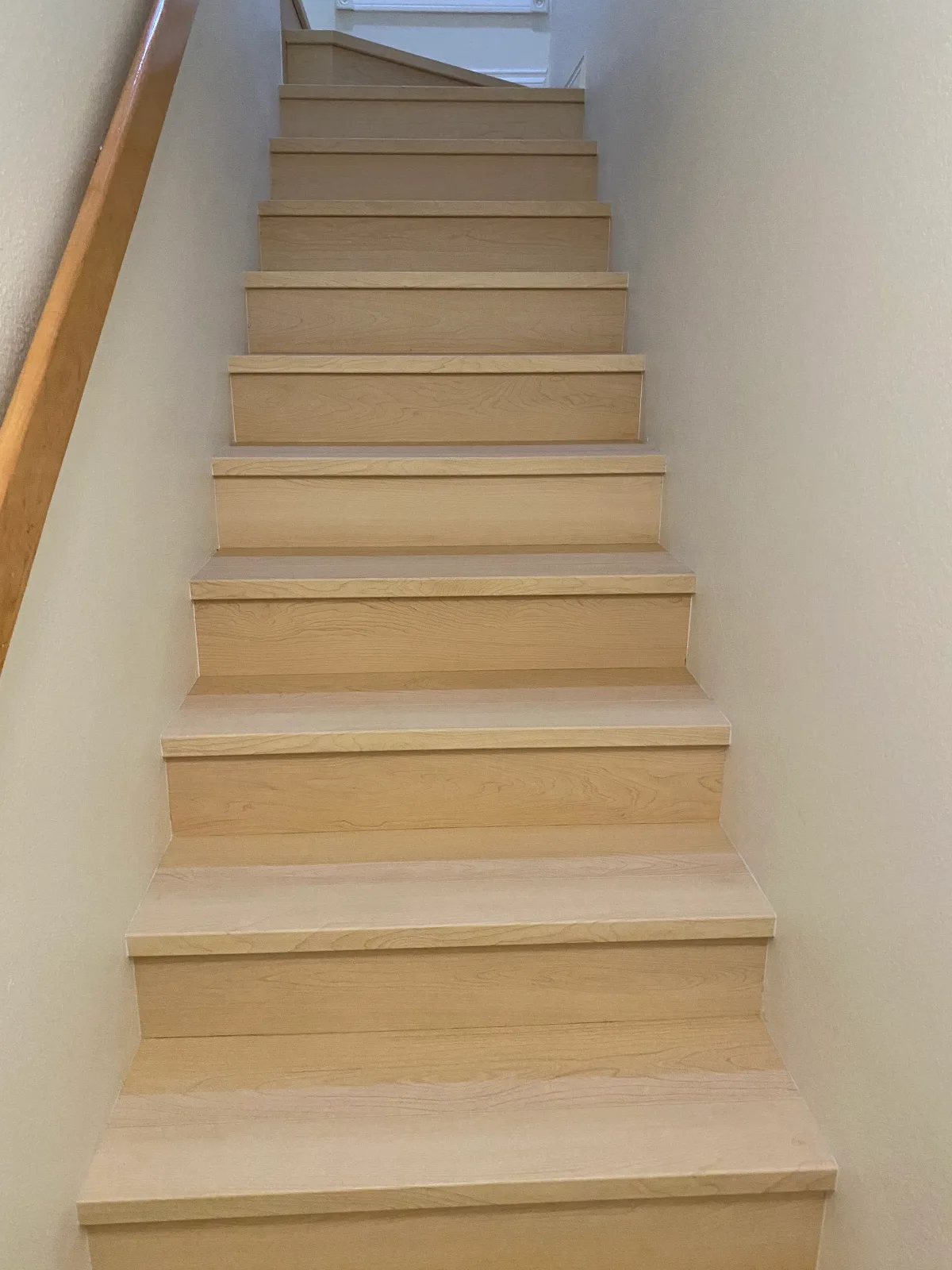 Finished Nearwood Natura maple laminate stair treads and risers