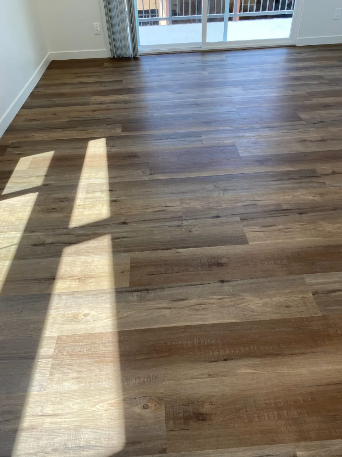 Luxury vinyl plank flooring in a living room