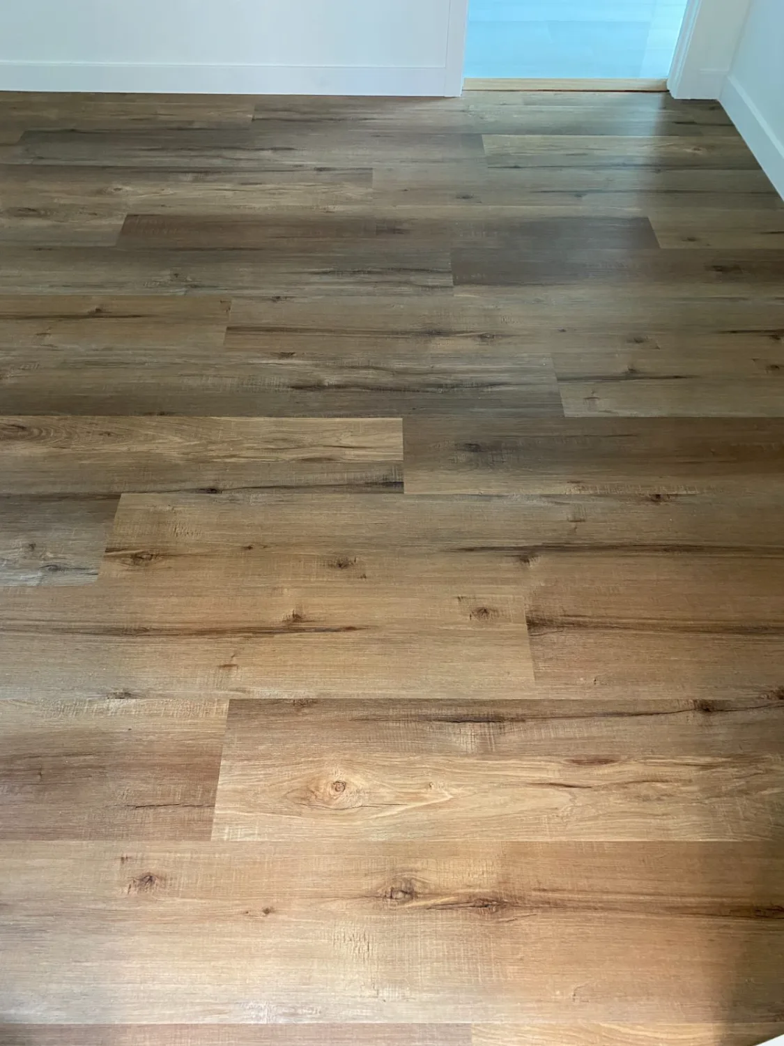 Luxury vinyl plank wood-look flooring in a room
