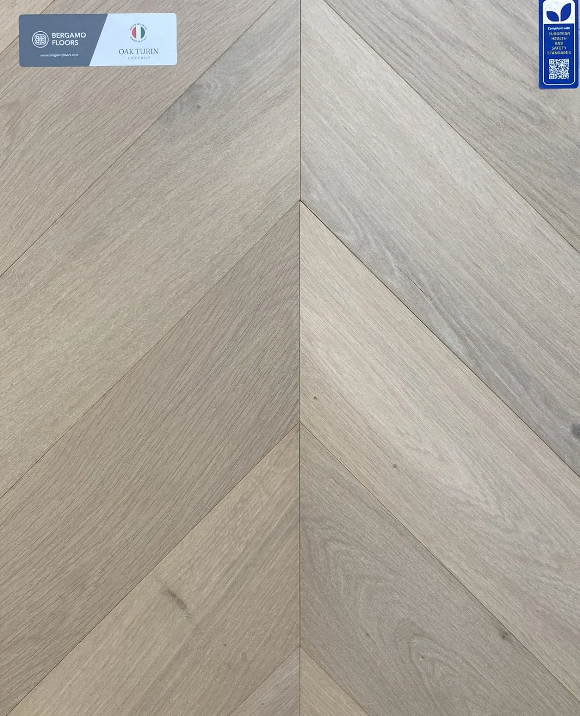 Bergamo Oak Turin Chevron flooring sample