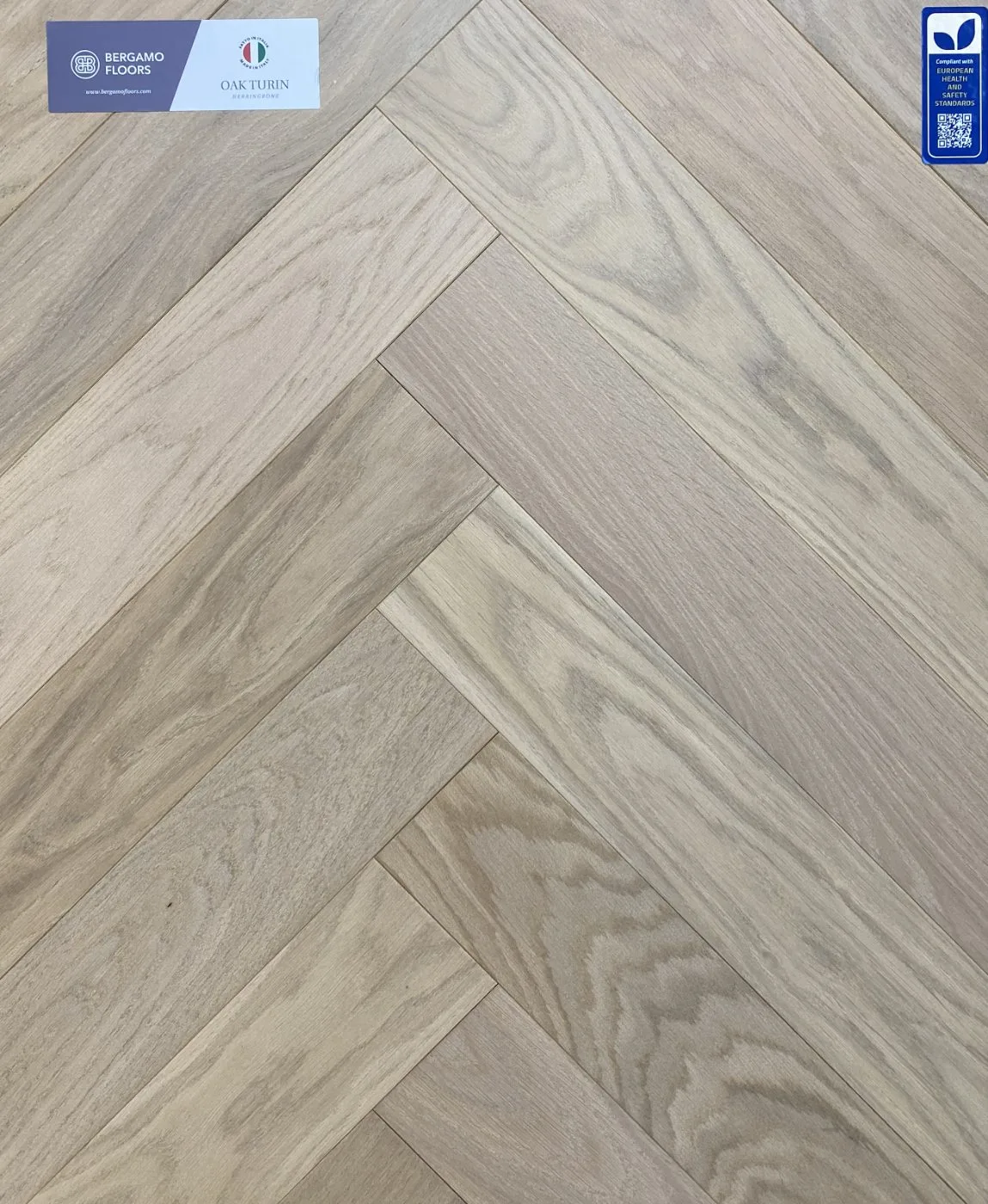 Bergamo Oak Turin Herringbone flooring sample